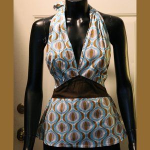 Retro Print Halter Top